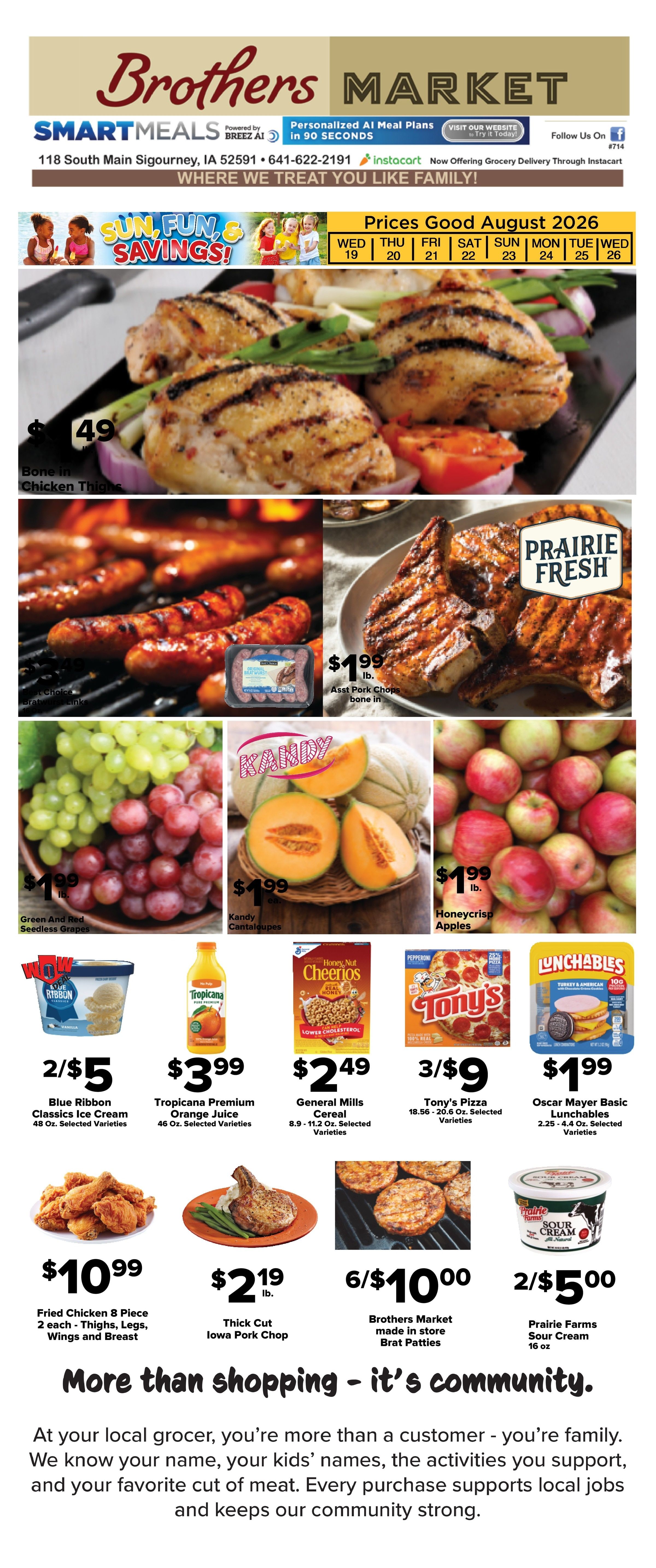 Brothers Market (Sigourney, IA) Weekly Ad August 19 - 26, 2026