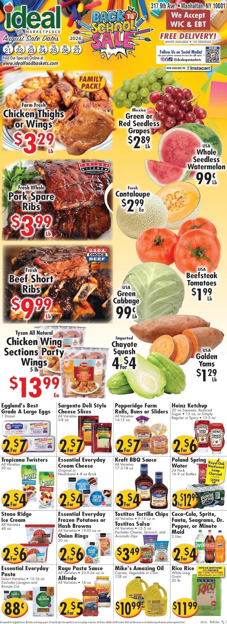 Ideal Food Basket (New York, NY) Weekly Ad August 21 - 27, 2026