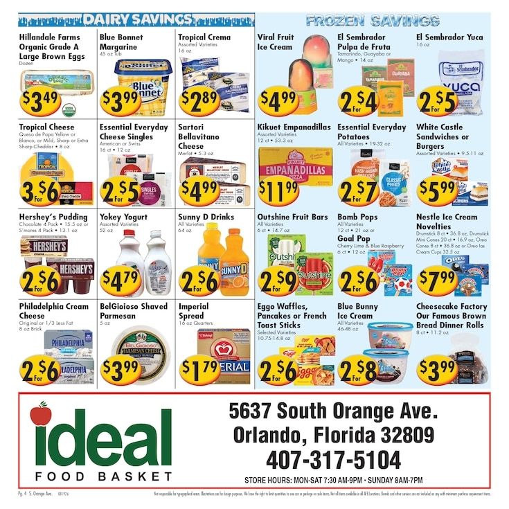 Ideal Food Basket (5637 South Orange Ave, Orlando, FL) Weekly Ad August 19 - 25, 2026