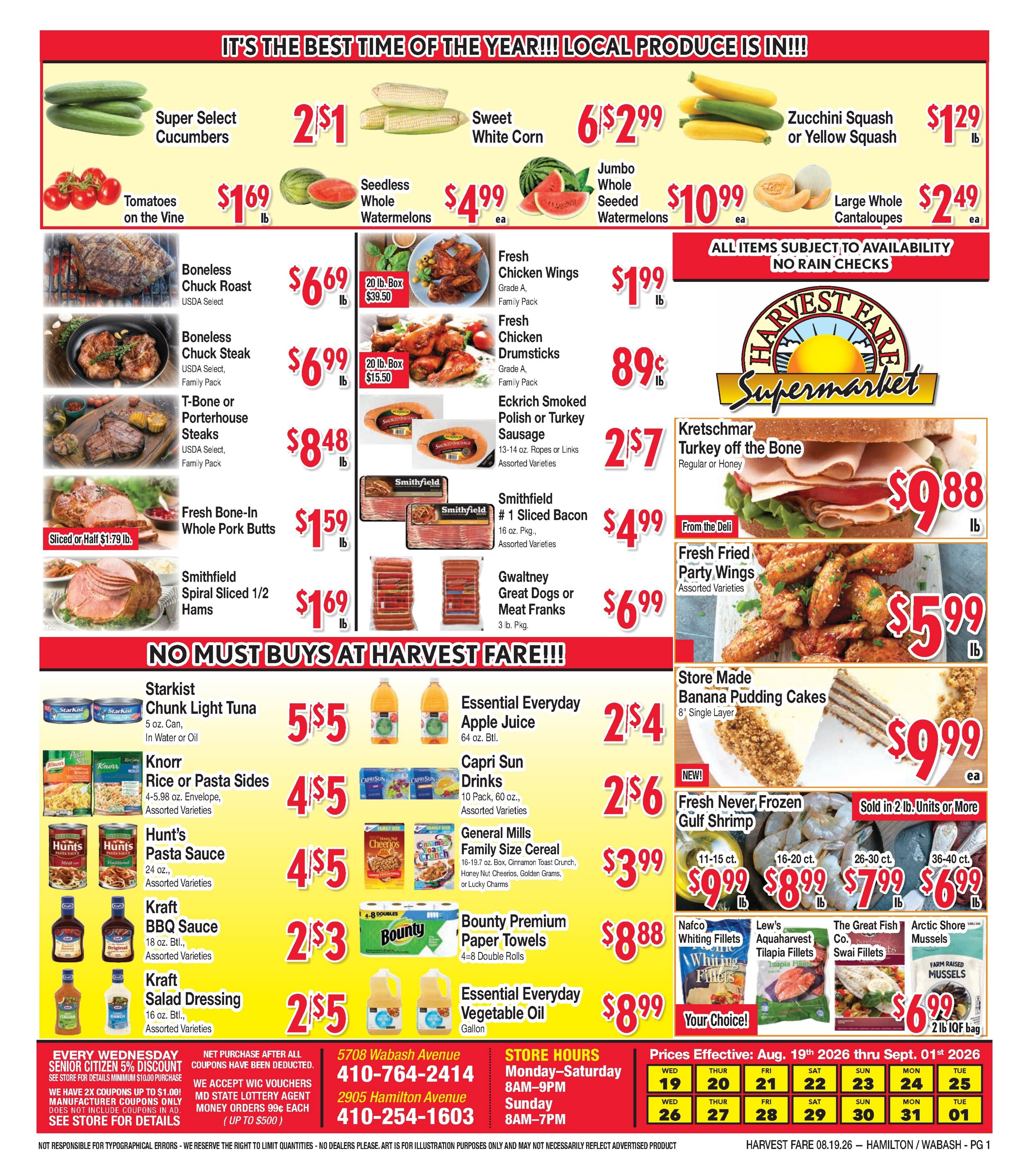 Harvest Fare (Maryland) Weekly Ad August 19 - September 1, 2026