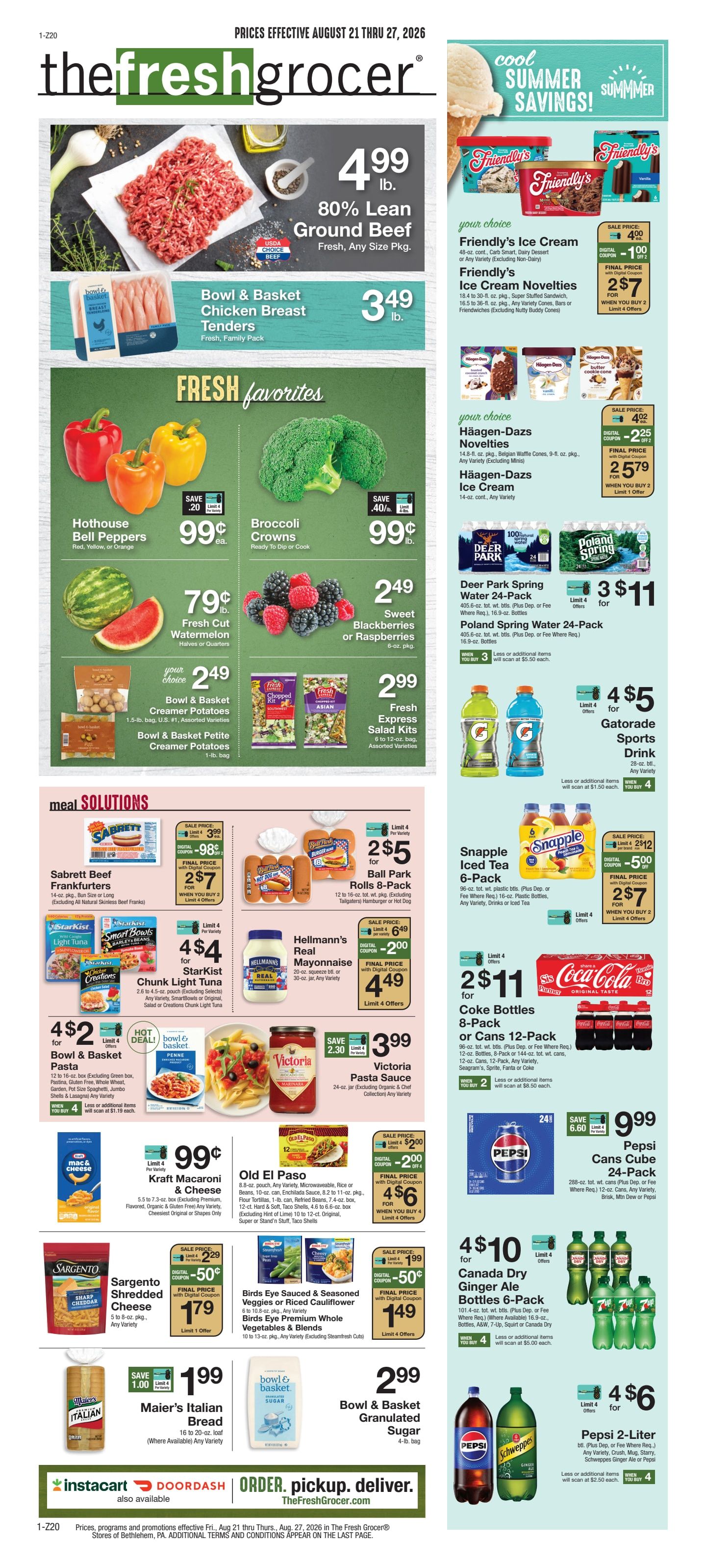 The Fresh Grocer (1880 Stefko Blvd, Bethlehem, PA) Weekly Ad August 21 - 27, 2026
