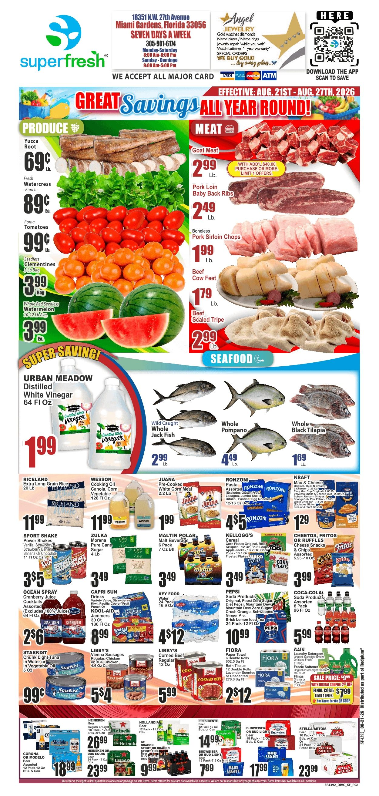 SuperFresh Supermarkets (Miami Gardens, FL) SuperFresh Weekly Ad August 21 - 27, 2026