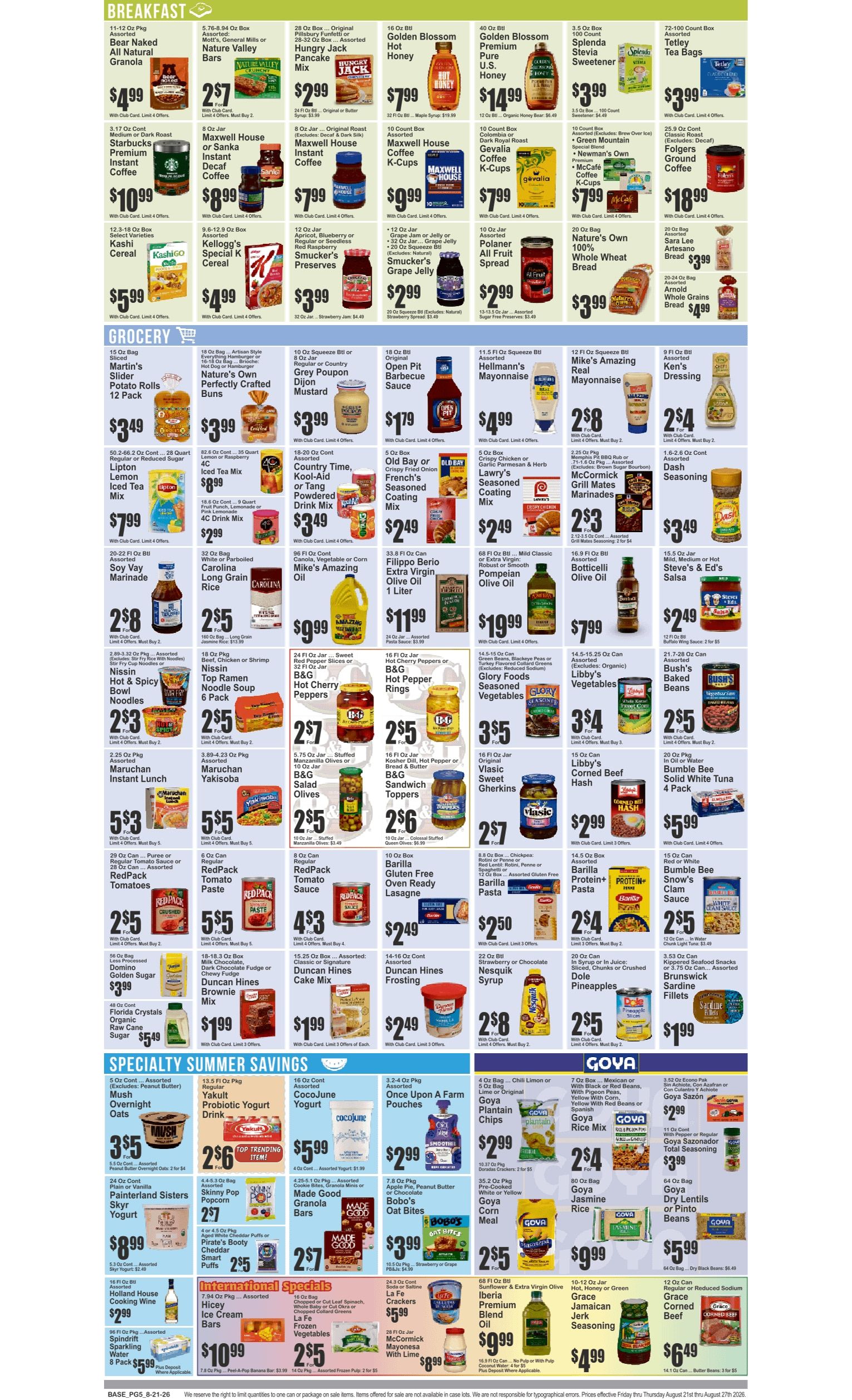 Food Universe (1559 Flatbush Avenue, Brooklyn, NY) Weekly Ad August 21 - 27, 2026