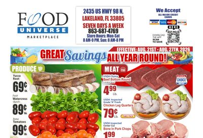 Food Universe (Lakeland, FL) Weekly Ad August 21 - 27, 2026