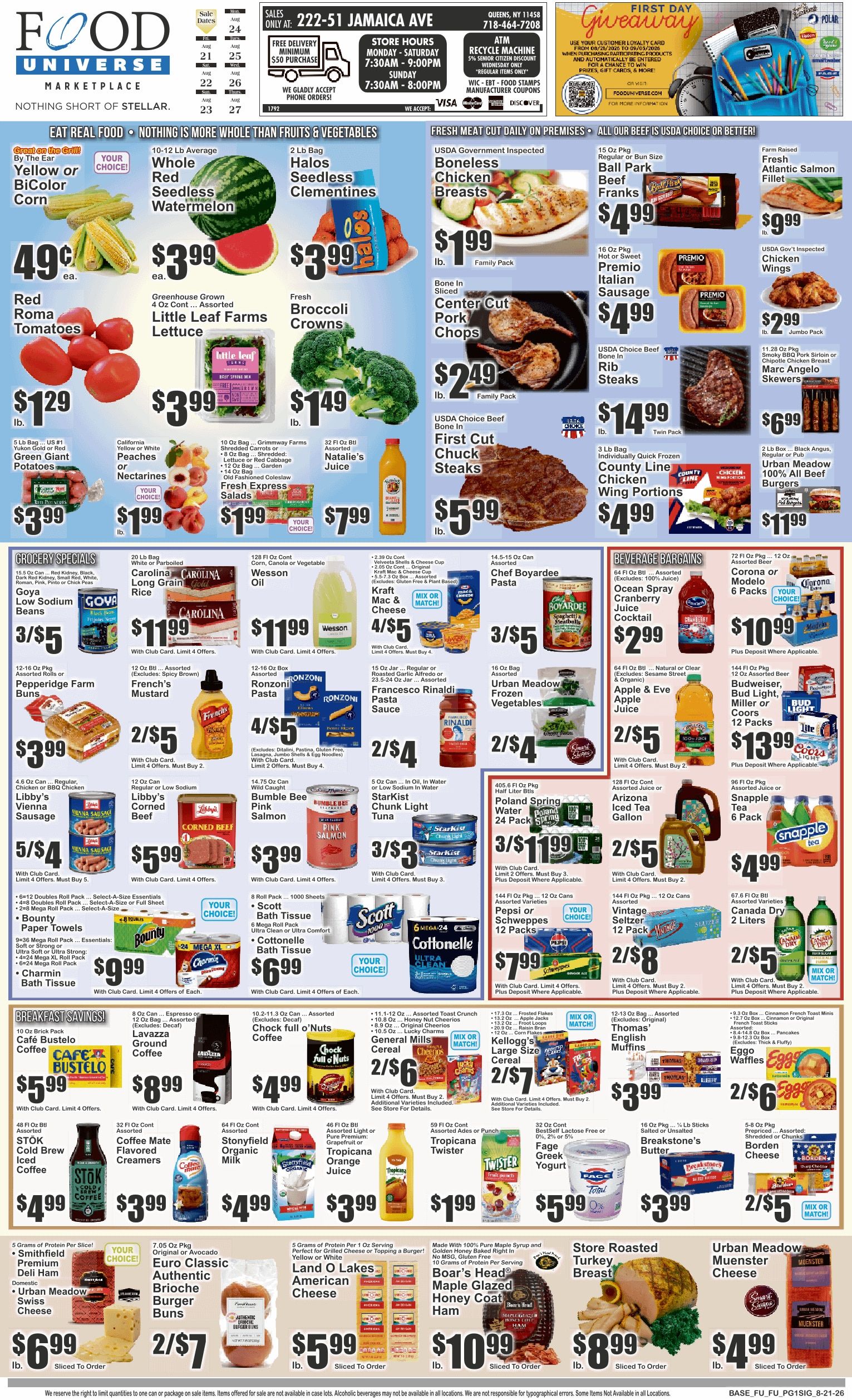 Food Universe (Queens Village, NY) Weekly Ad August 21 - 27, 2026