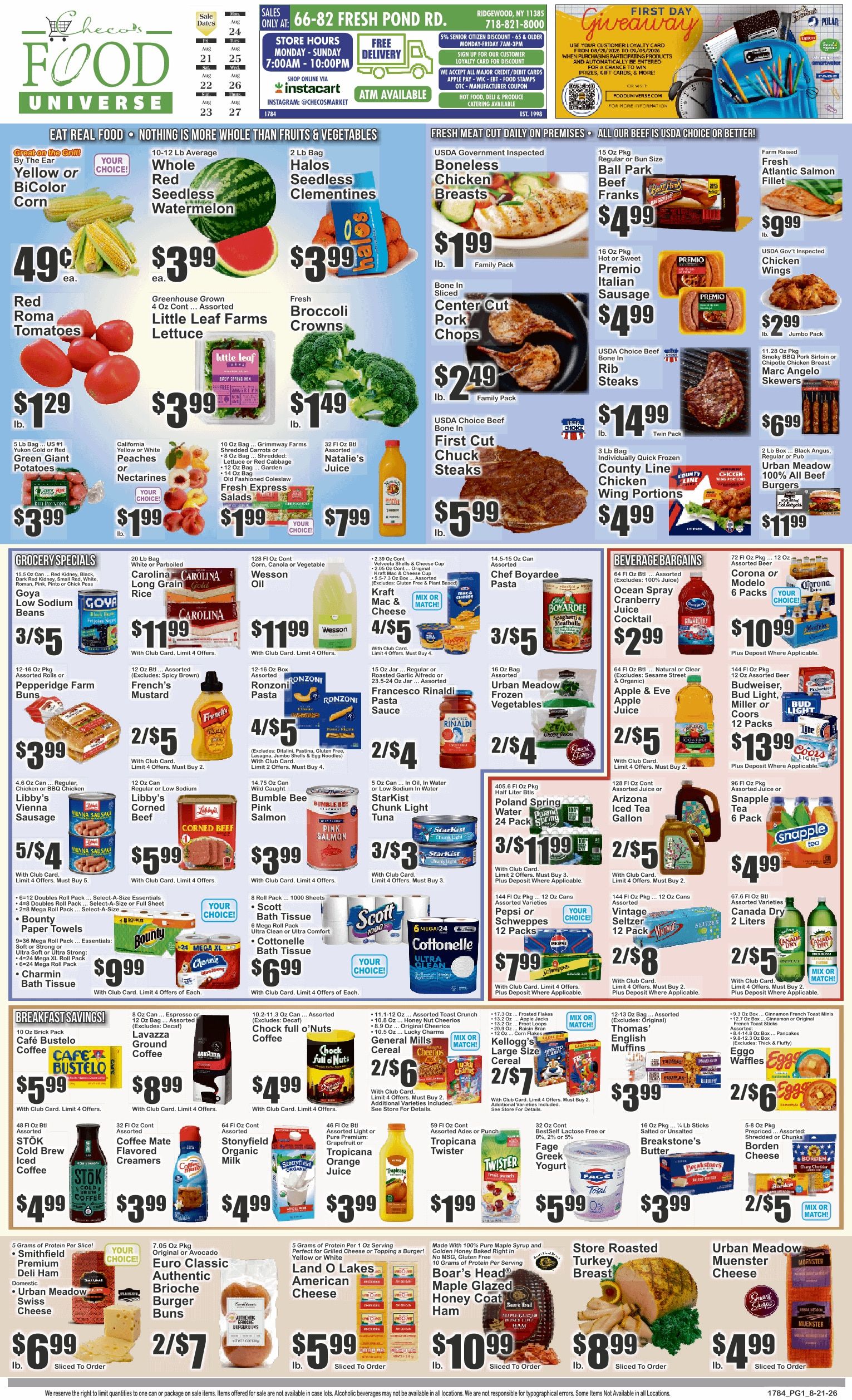 Food Universe (Ridgewood, NY) Weekly Ad August 21 - 27, 2026
