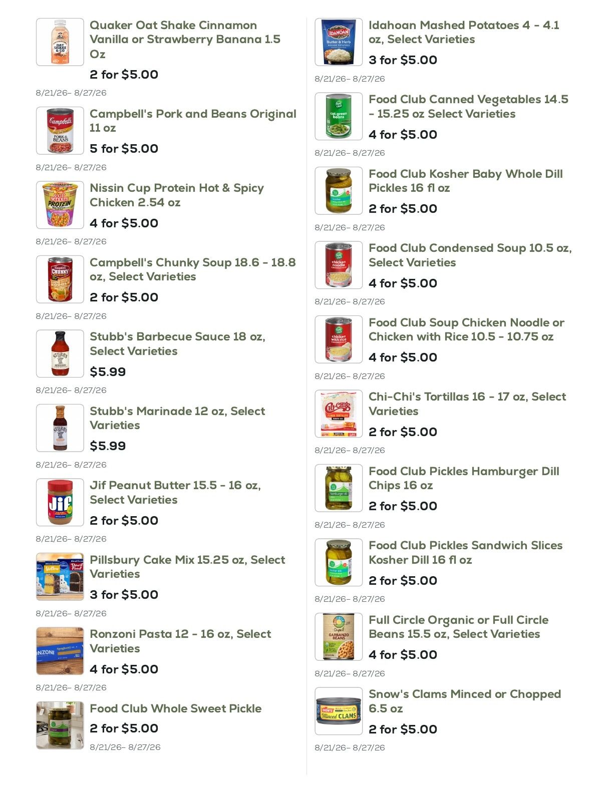 Geissler's Supermarket Weekly Ad August 21 - 27, 2026