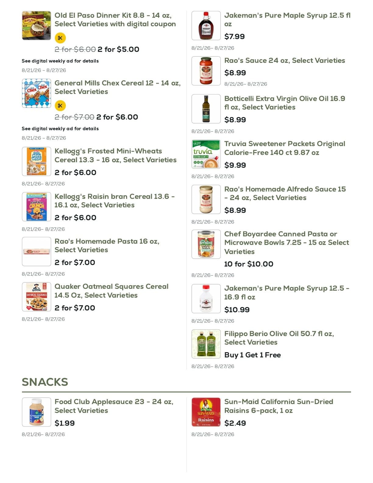 Geissler's Supermarket Weekly Ad August 21 - 27, 2026
