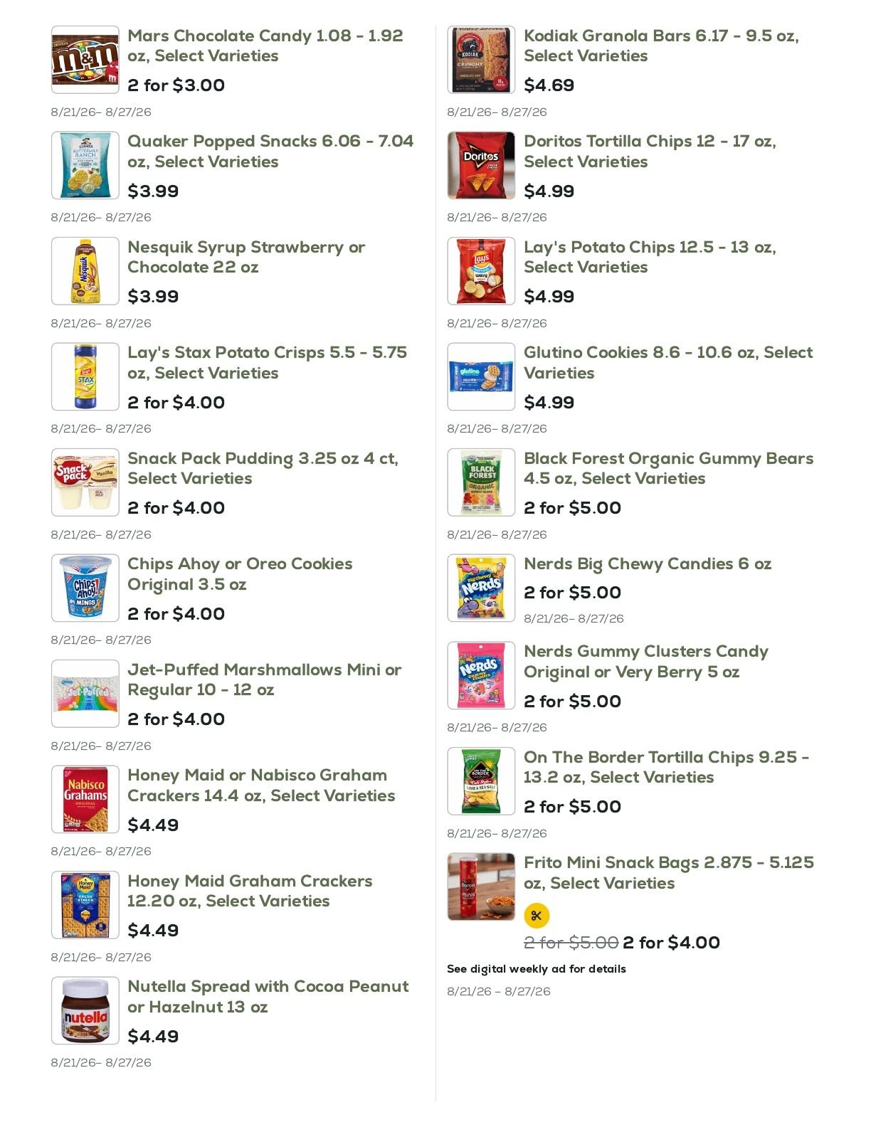 Geissler's Supermarket Weekly Ad August 21 - 27, 2026