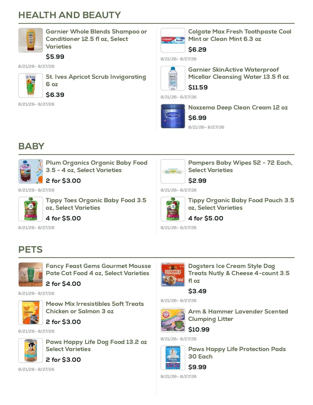 Geissler's Supermarket Weekly Ad August 21 - 27, 2026