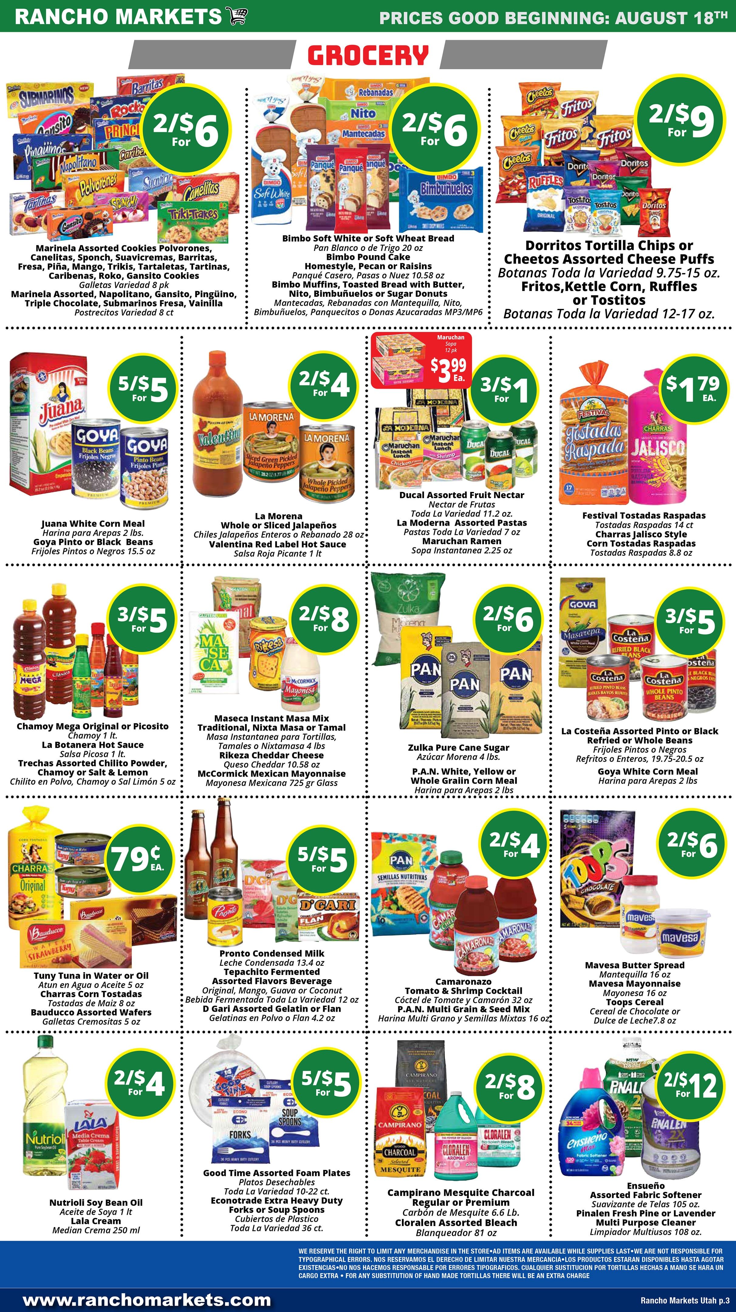 Rancho Markets Weekly Ad August 18 - 24, 2026
