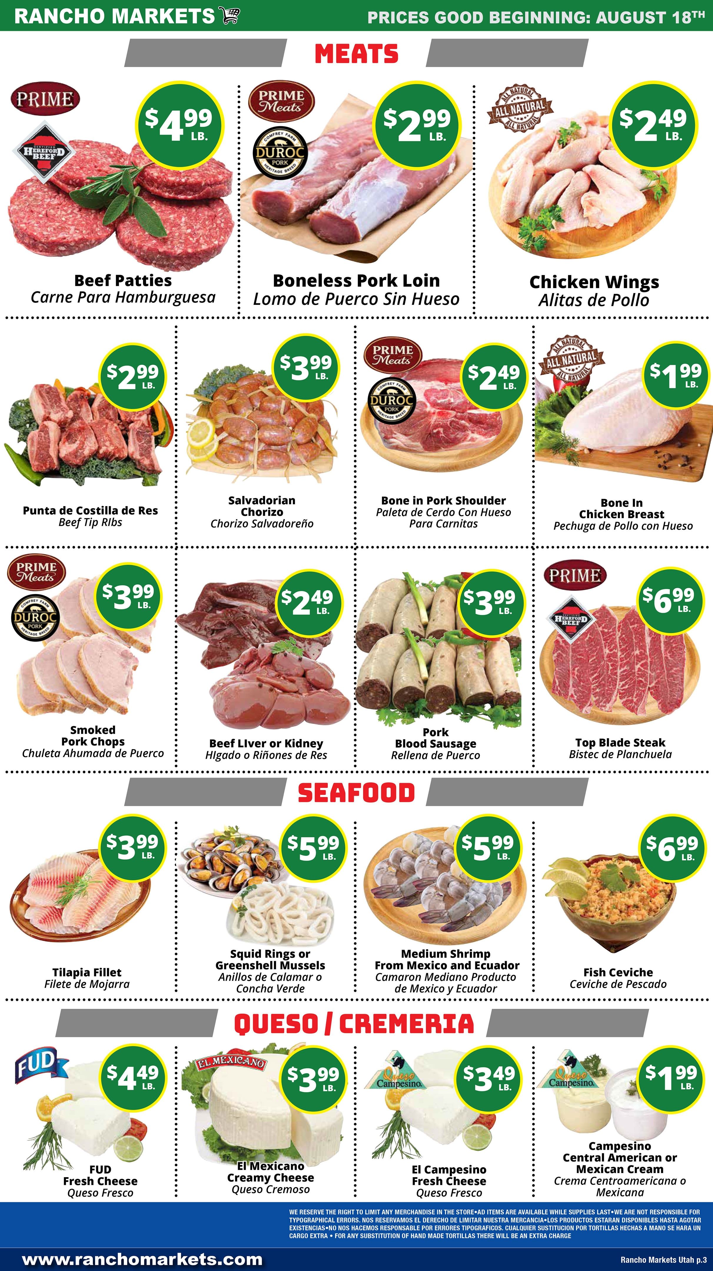 Rancho Markets Weekly Ad August 18 - 24, 2026