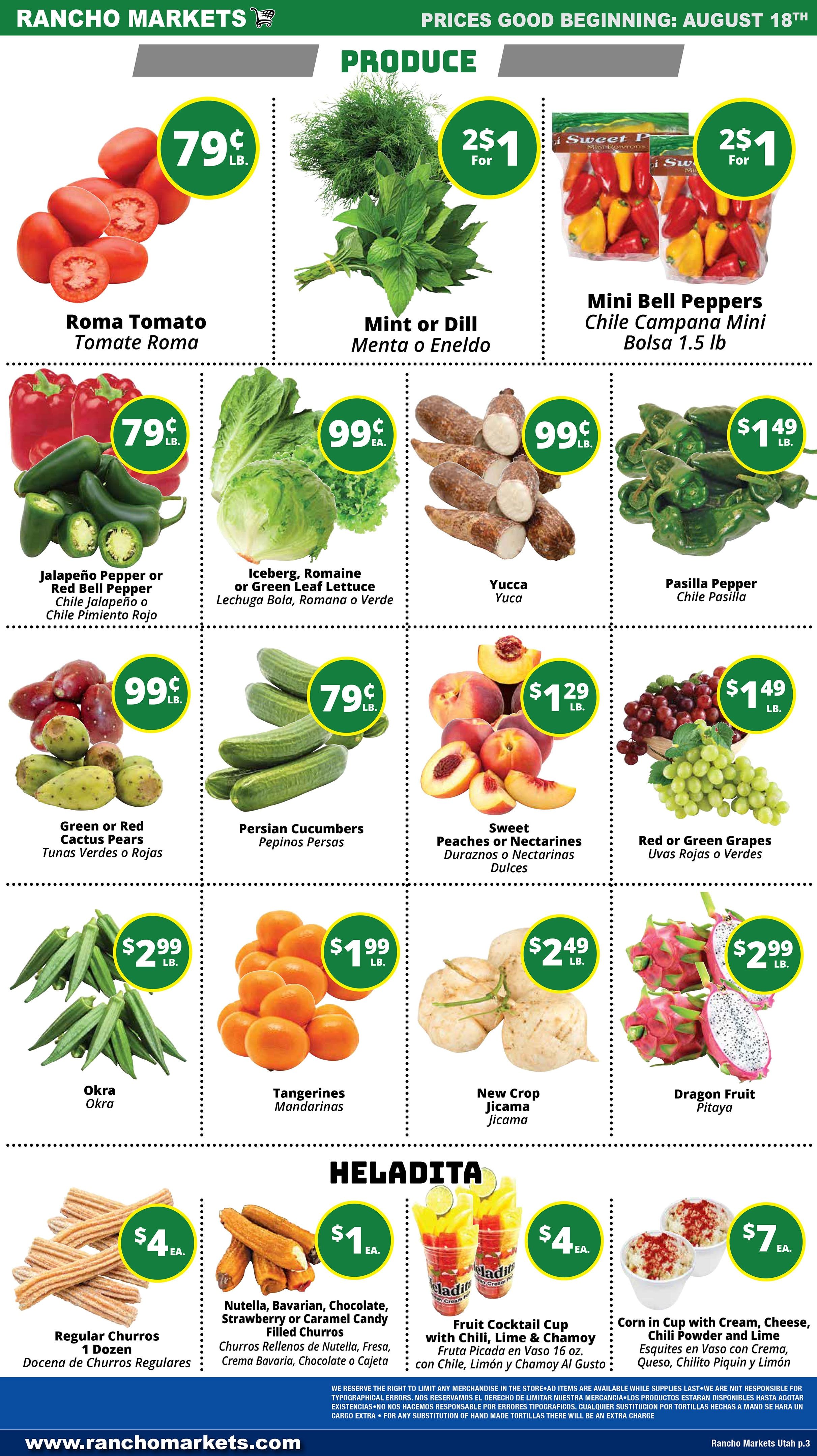 Rancho Markets Weekly Ad August 18 - 24, 2026