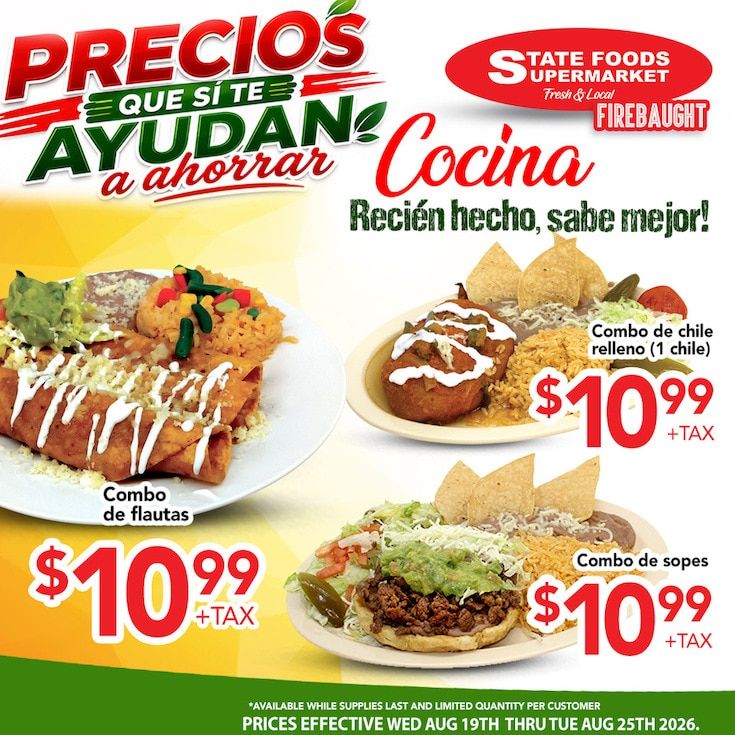State Foods Supermarket (Firebaugh, CA) Weekly Ad August 19 - 25, 2026
