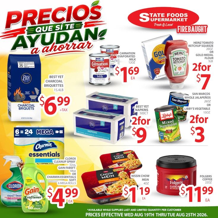 State Foods Supermarket (Firebaugh, CA) Weekly Ad August 19 - 25, 2026