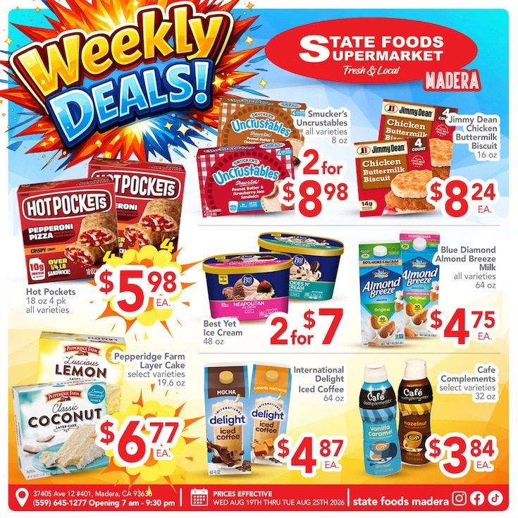 State Foods Supermarket (Madera, CA) Weekly Ad August 19 - 25, 2026