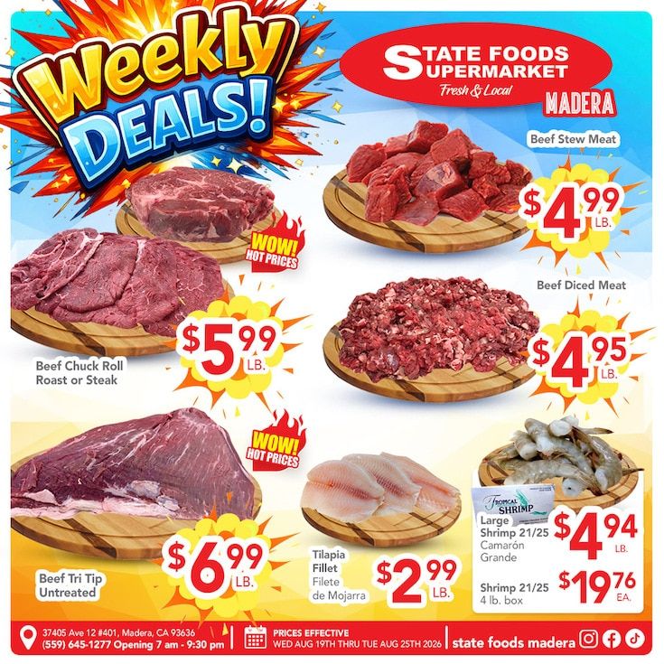 State Foods Supermarket (Madera, CA) Weekly Ad August 19 - 25, 2026