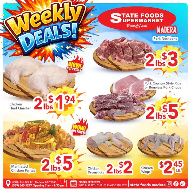State Foods Supermarket (Madera, CA) Weekly Ad August 19 - 25, 2026