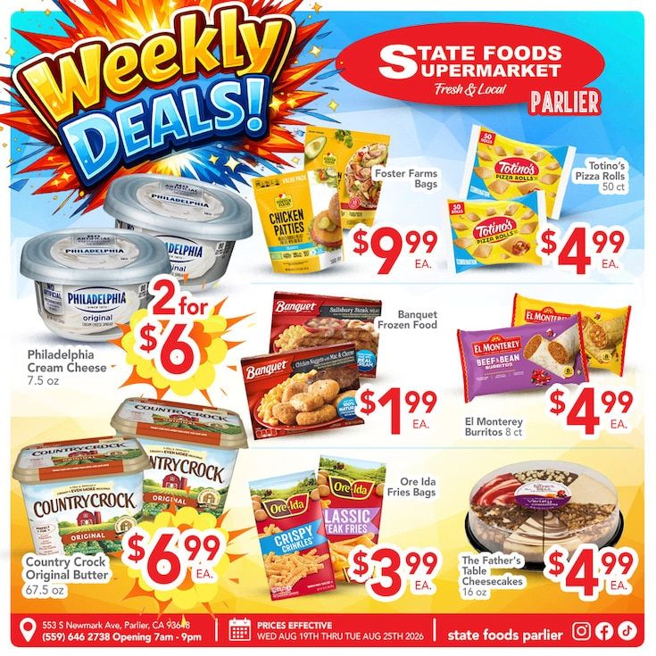 State Foods Supermarket (Parlier, CA) Weekly Ad August 19 - 25, 2026