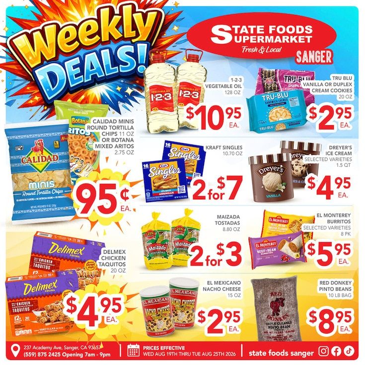 State Foods Supermarket (Sanger, CA) Weekly Ad August 19 - 25, 2026