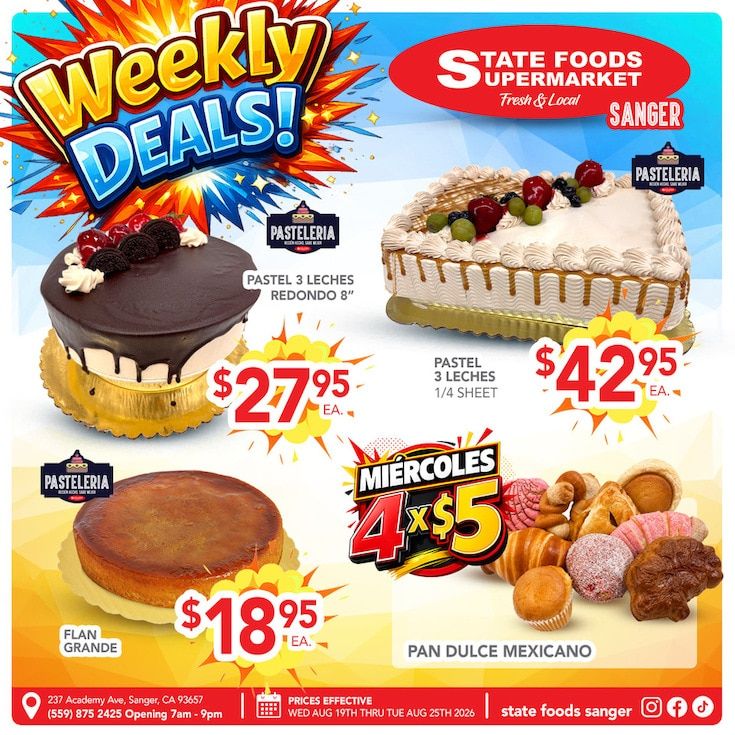 State Foods Supermarket (Sanger, CA) Weekly Ad August 19 - 25, 2026
