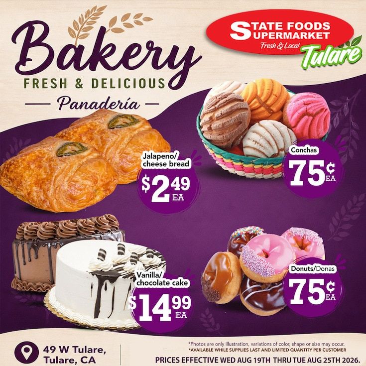 State Foods Supermarket (Tulare, CA) Weekly Ad August 19 - 25, 2026