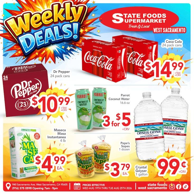 State Foods Supermarket (West Sacramento, CA) Weekly Ad August 19 - 25, 2026