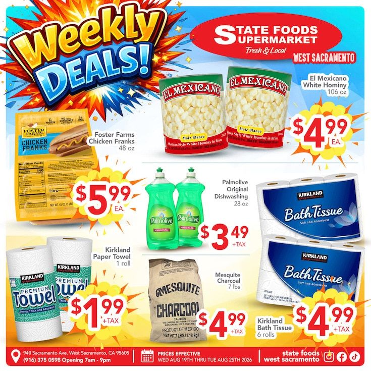 State Foods Supermarket (West Sacramento, CA) Weekly Ad August 19 - 25, 2026