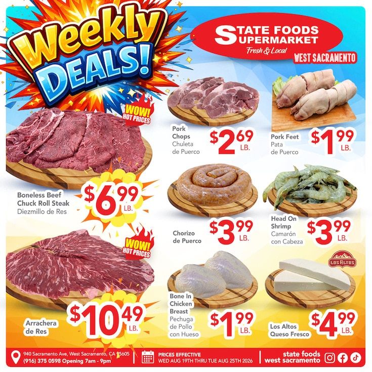 State Foods Supermarket (West Sacramento, CA) Weekly Ad August 19 - 25, 2026