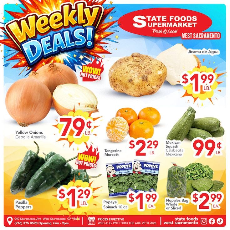 State Foods Supermarket (West Sacramento, CA) Weekly Ad August 19 - 25, 2026