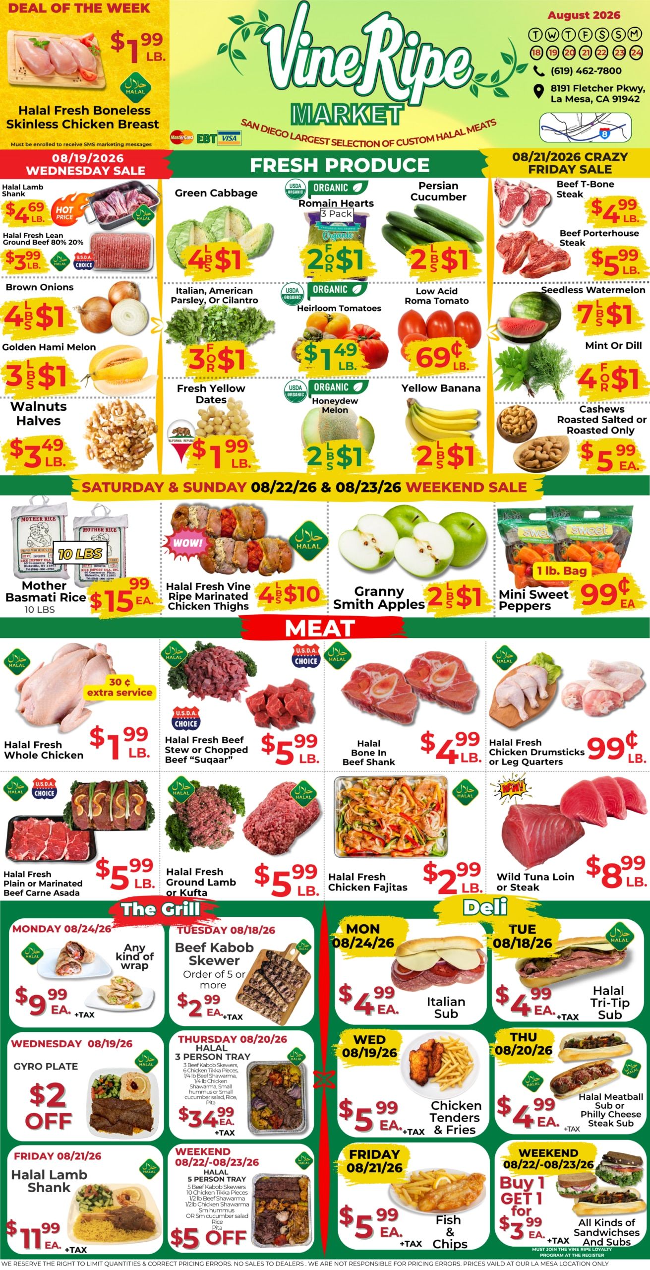 Vine Ripe (8191 Fletcher Parkway, La Mesa, CA) Weekly Ad August 18 - 24, 2026