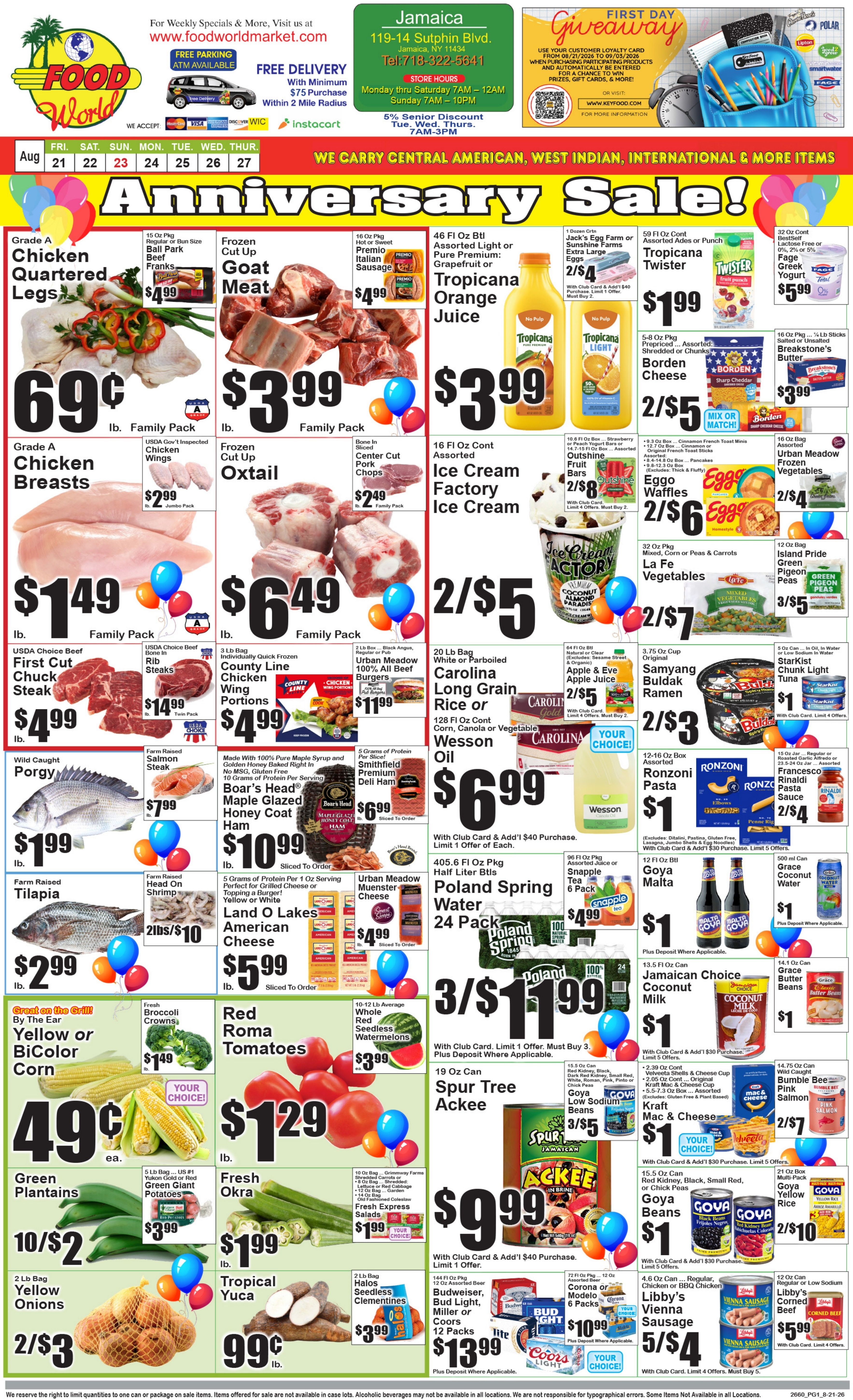 Food World Supermarket Weekly Ad August 21 - 27, 2026
