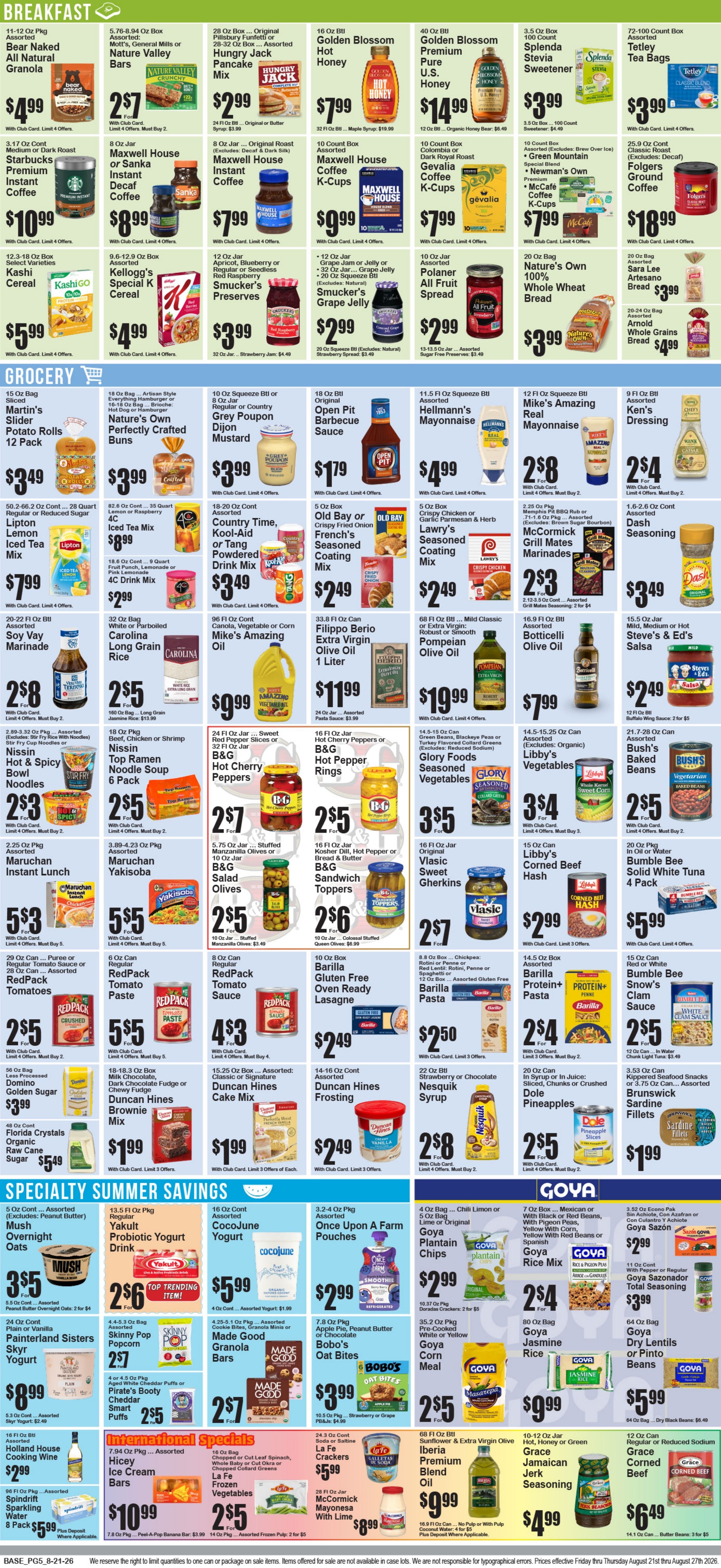 Food World Supermarket Weekly Ad August 21 - 27, 2026