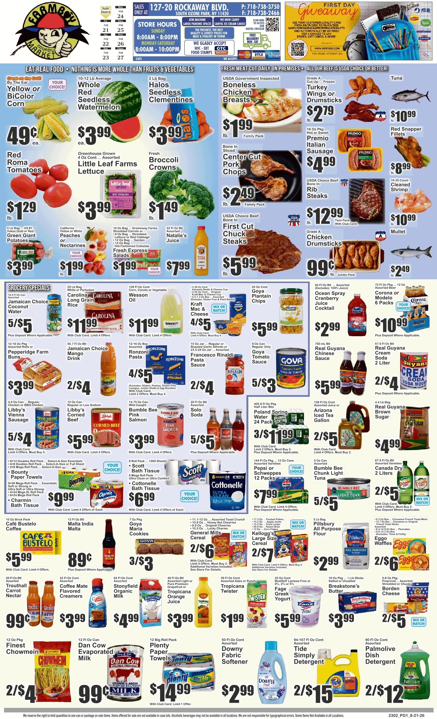 Farm Boy Country Market (127-20 Rockaway Blvd, Ozone Park, NY) Key Food Weekly Ad August 21 - 27, 2026