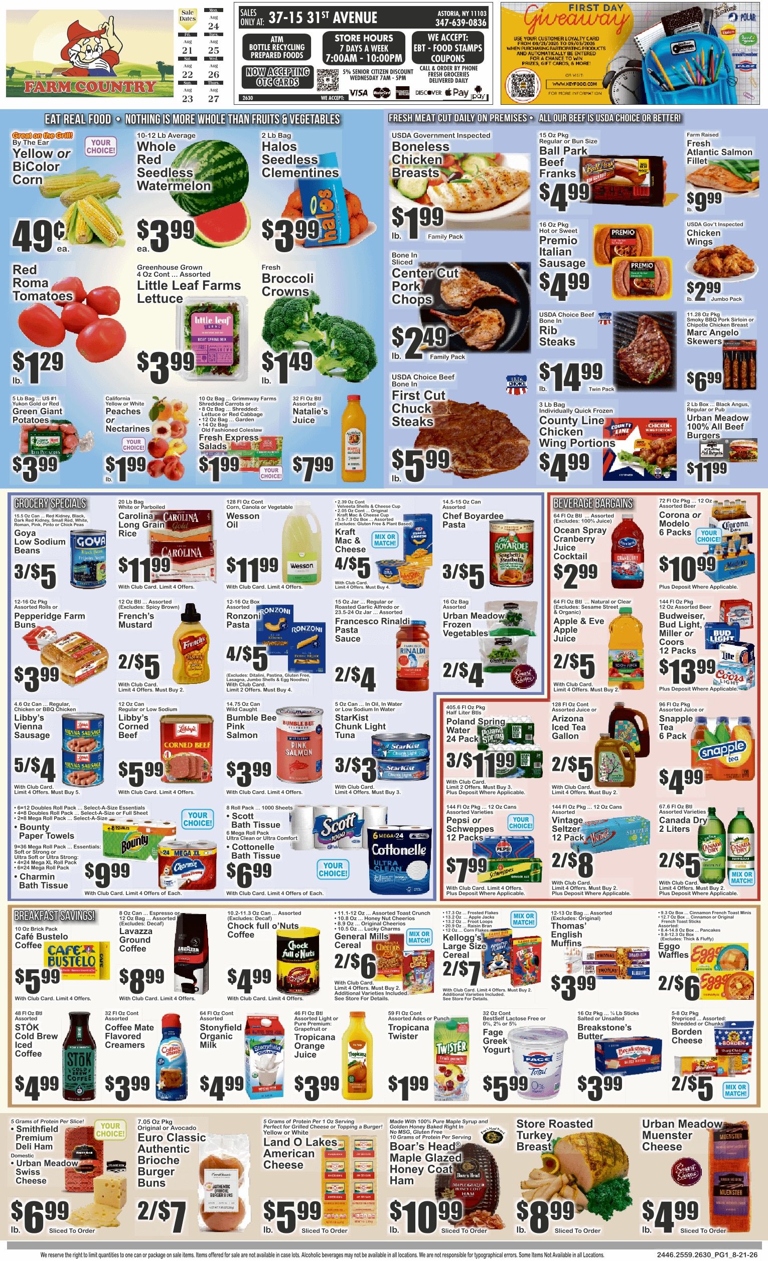 Farm Country (Astoria, NY) Key Food Weekly Ad August 21 - 27, 2026