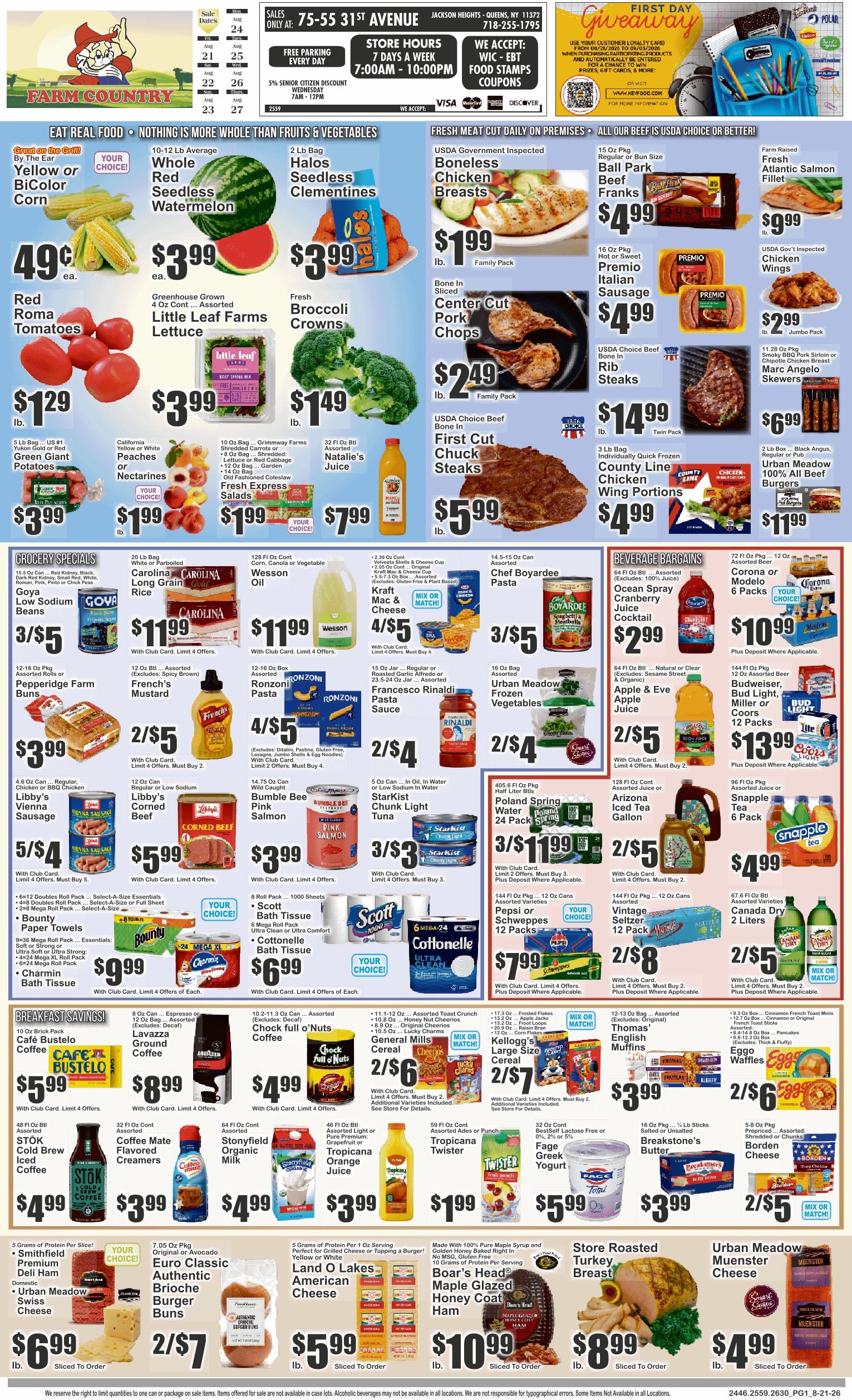 Farm Country (East Elmhurst, NY) Key Food Weekly Ad August 21 - 27, 2026