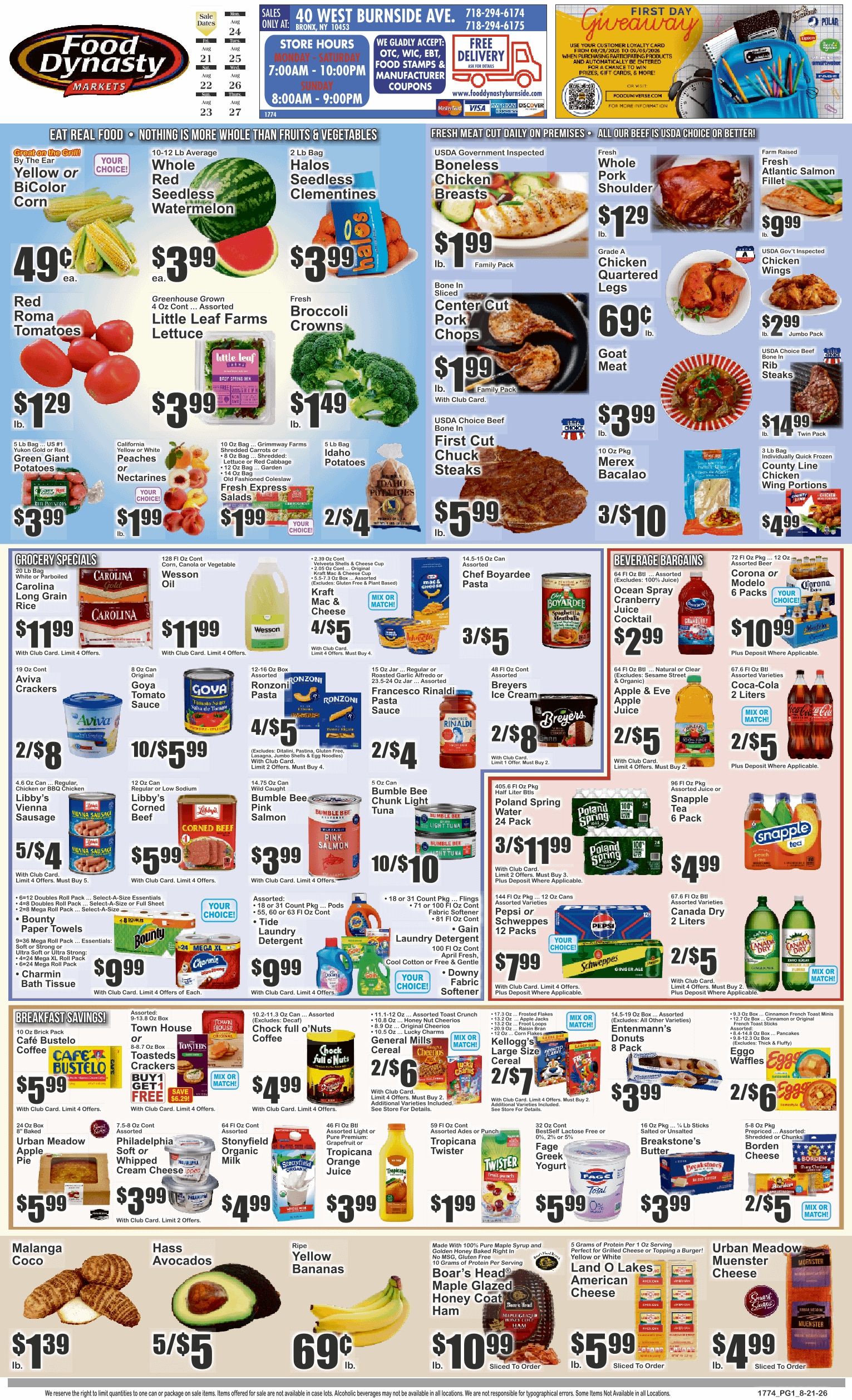 Food Dynasty (Bronx, NY) Key Food Weekly Ad August 21 - 27, 2026