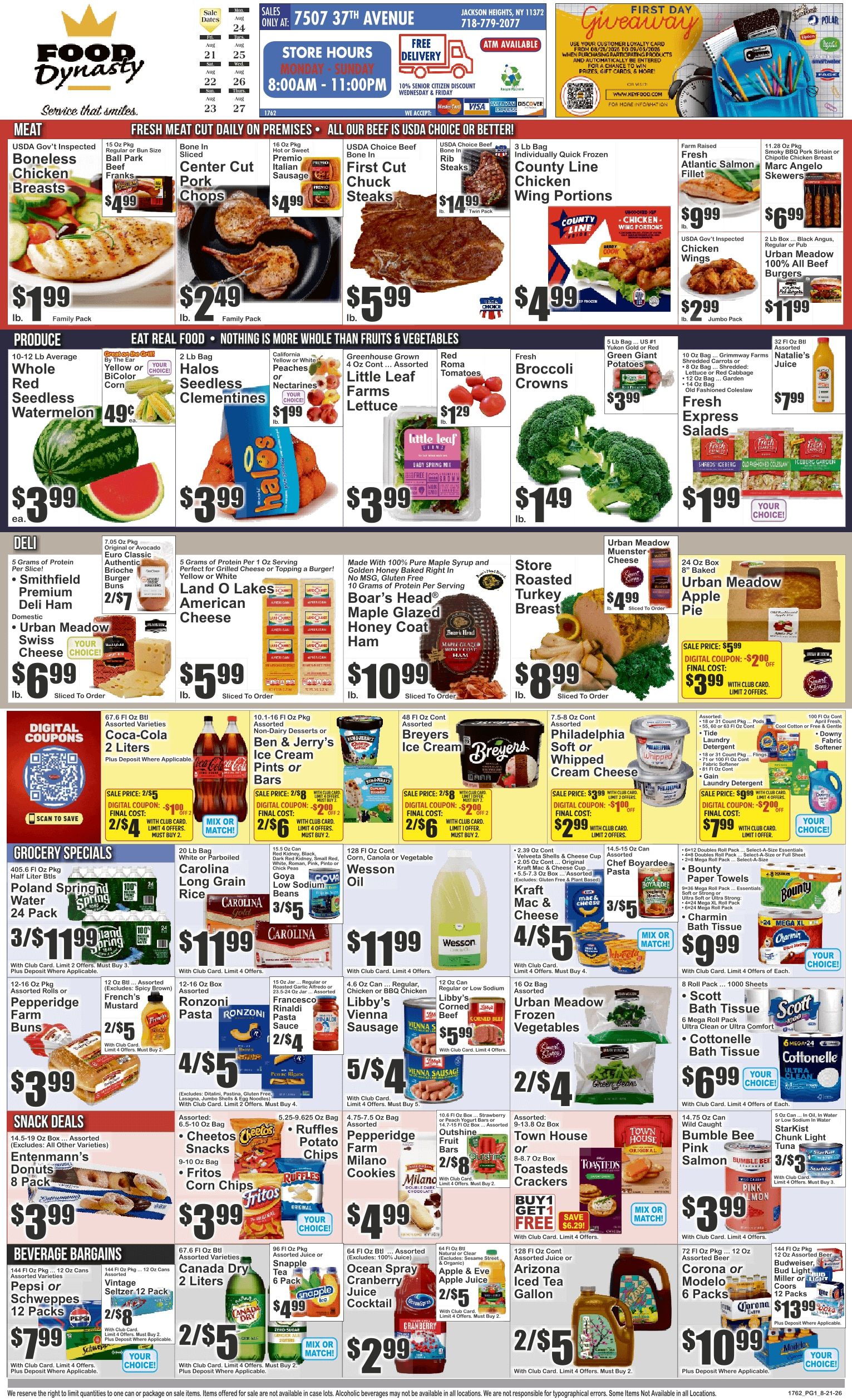 Food Dynasty (Jackson Heights, NY) Key Food Weekly Ad August 21 - 27, 2026