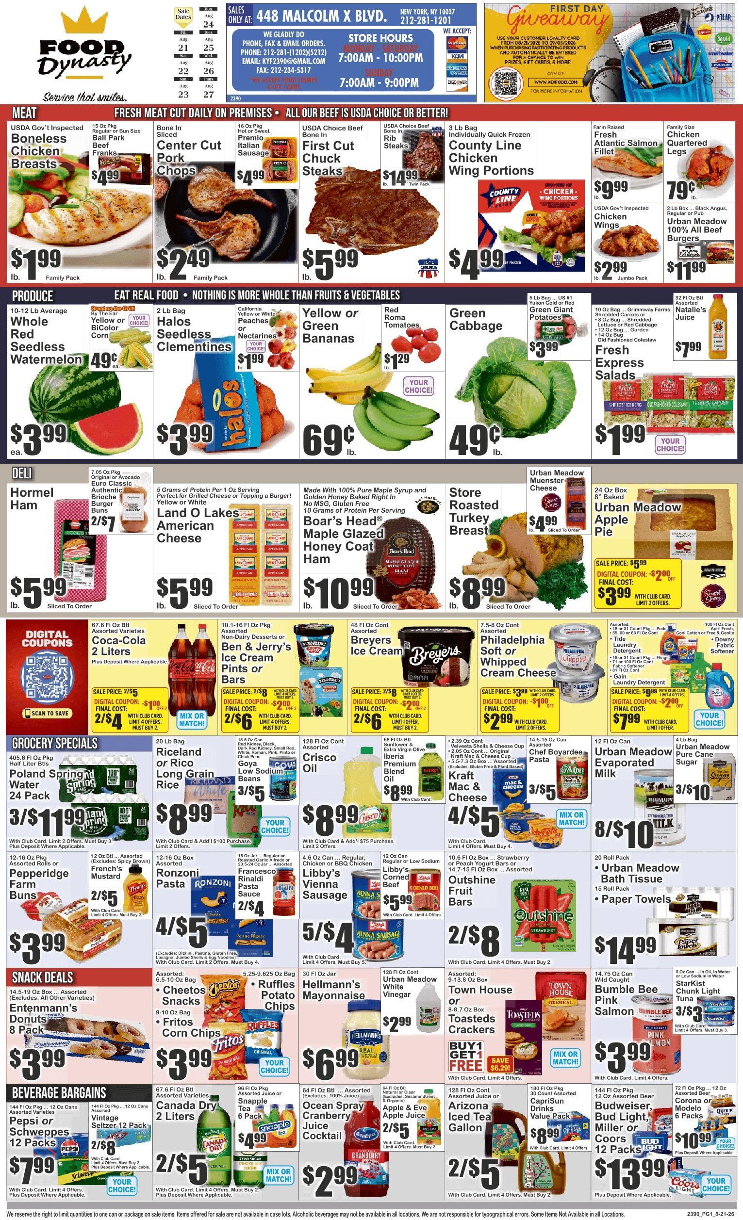 Food Dynasty (New York, NY) Key Food Weekly Ad August 21 - 27, 2026