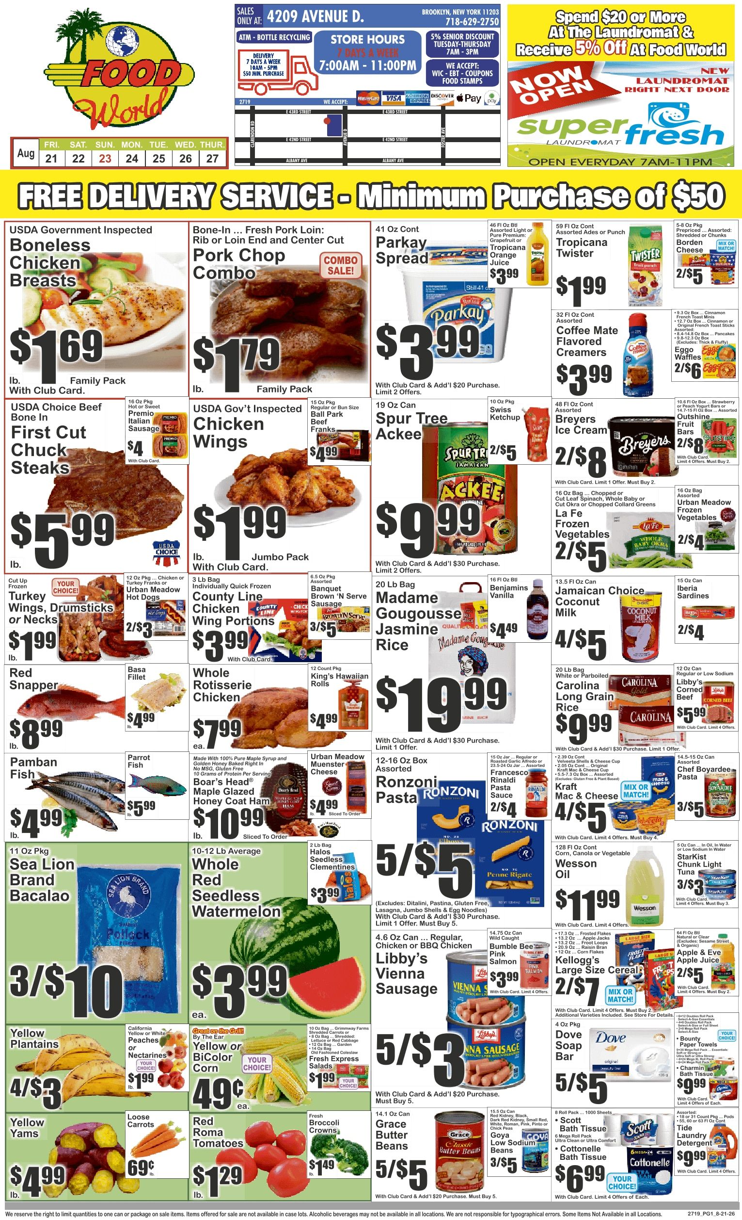 Food World Supermarket (4209 Avenue D, Brooklyn, NY) Key Food Weekly Ad August 21 - 27, 2026
