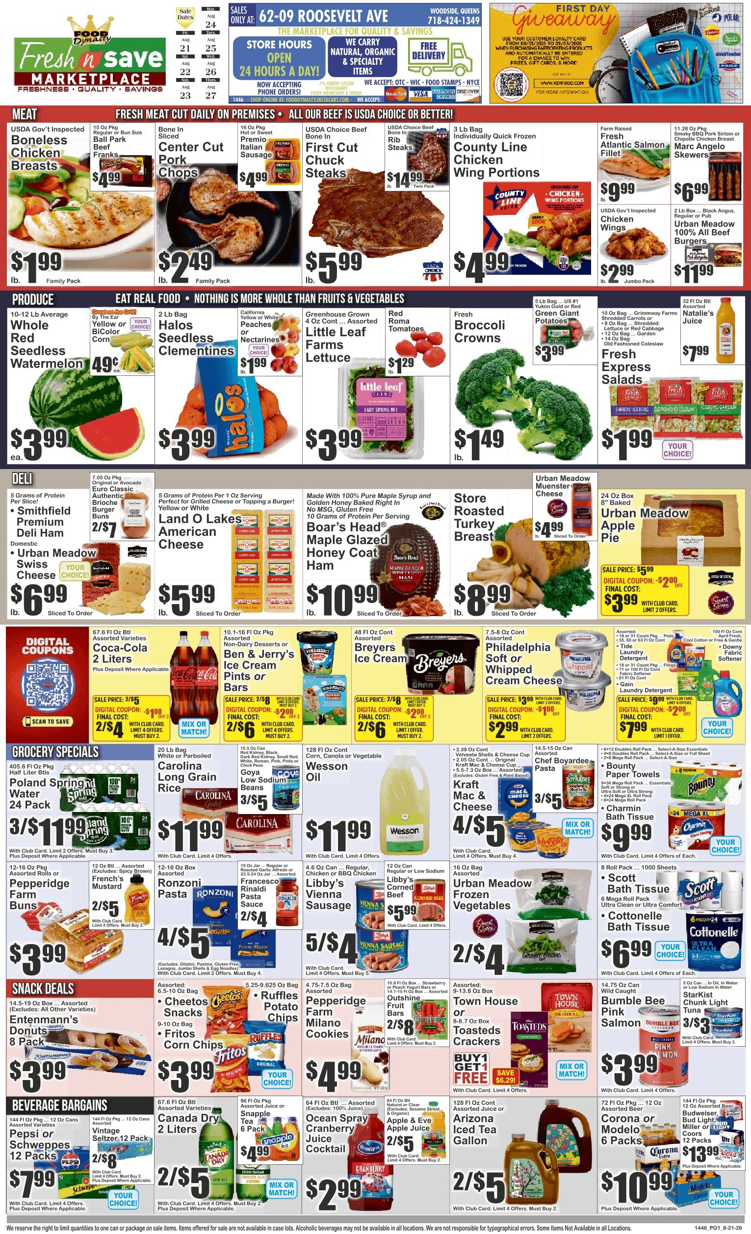Fresh N Save Marketplace (Woodside, NY) Key Food Weekly Ad August 21 - 27, 2026