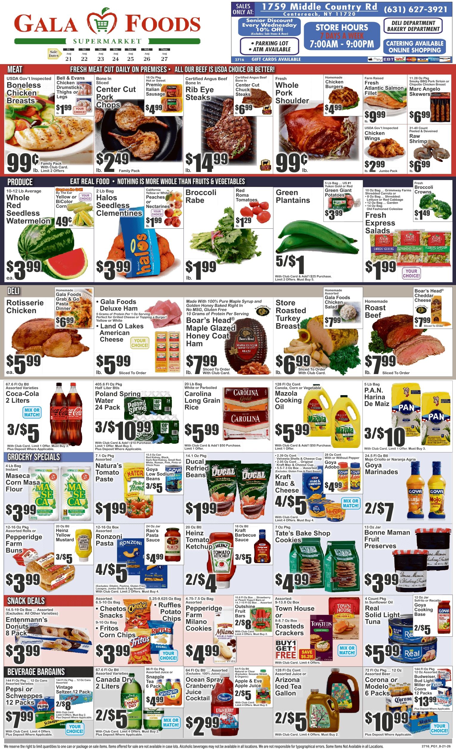 Gala Foods (1759 Middle Country Road, Unit 1, Centereach, NY) Key Food Weekly Ad August 21 - 27, 2026