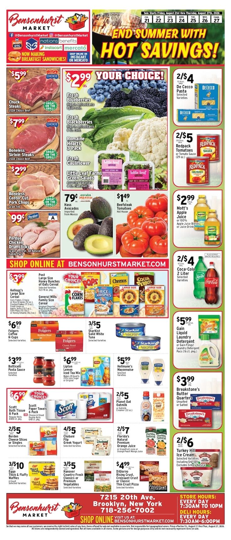 Bensonhurst Market Weekly Ad August 21 - 27, 2026