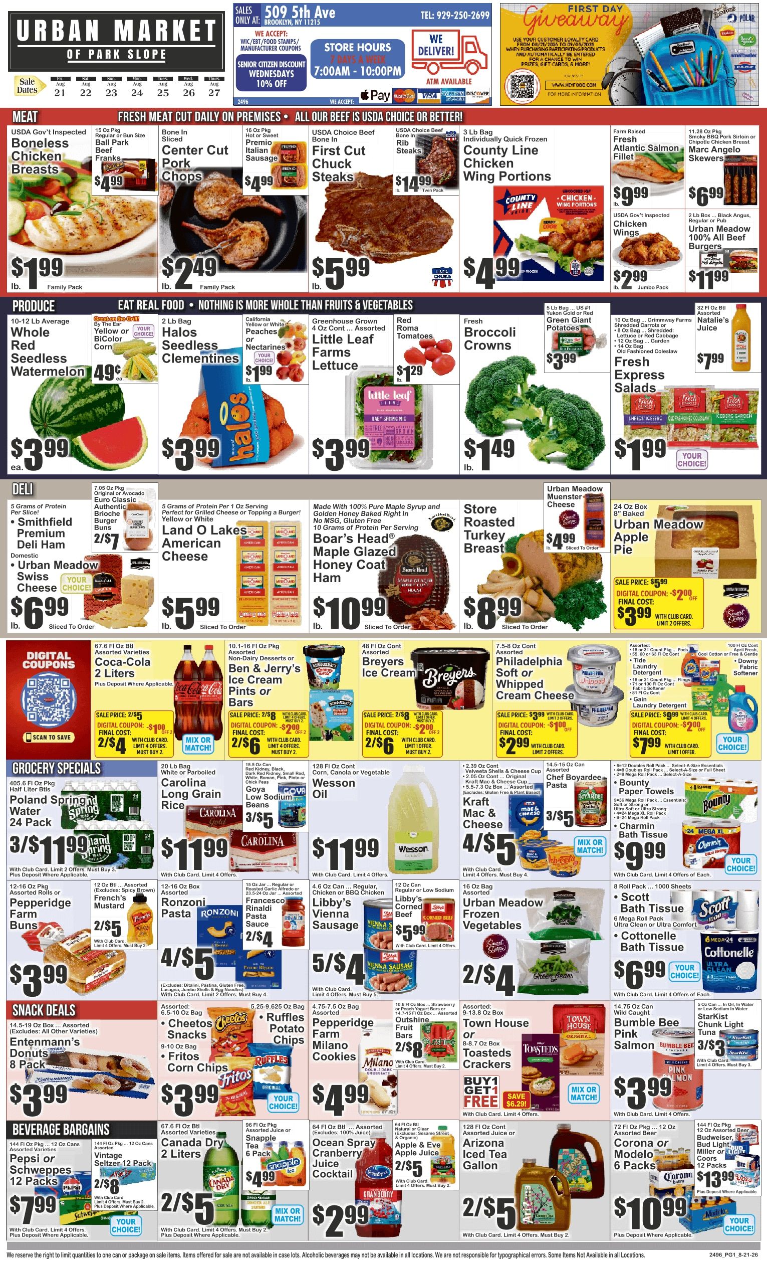 Urban Market (509 5th Avenue, Brooklyn, NY) Key Food Weekly Ad August 21 - 27, 2026