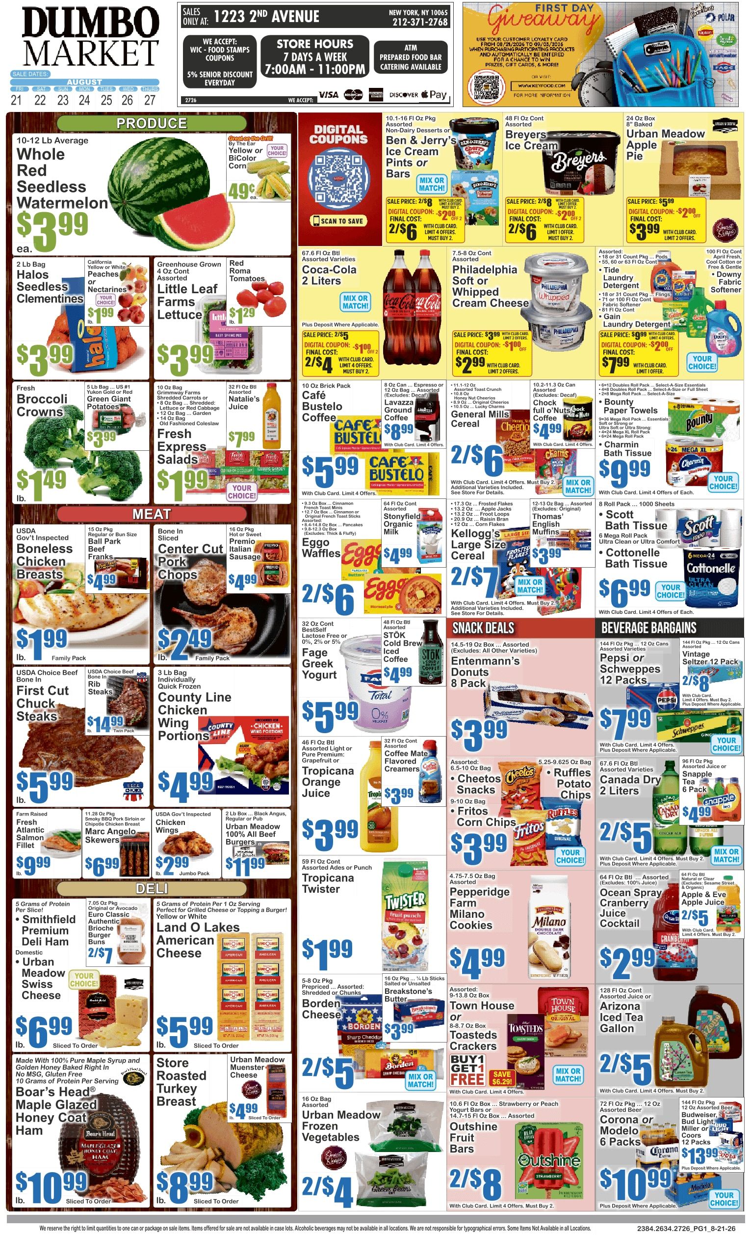 Dumbo Market (New York, NY) Key Food Weekly Ad August 21 - 27, 2026