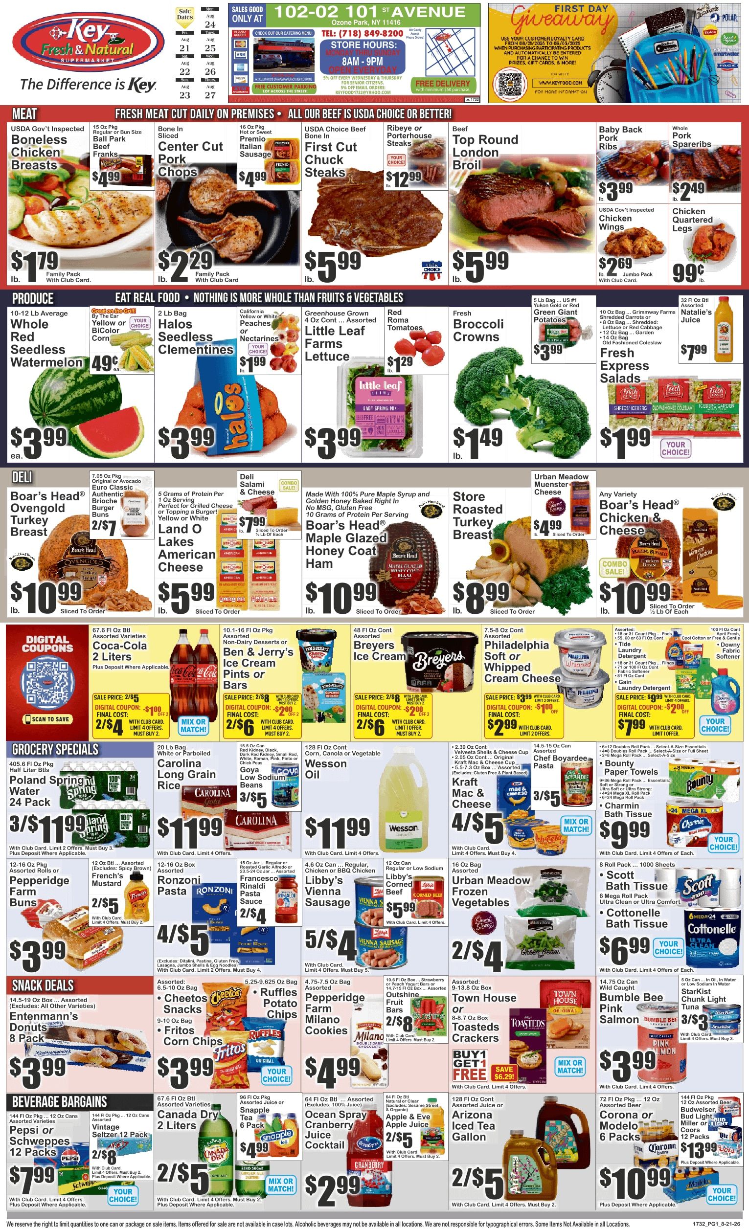 Key Fresh & Natural (102-02 101st Ave., Ozone Park, NY) Key Food Weekly Ad August 21 - 27, 2026