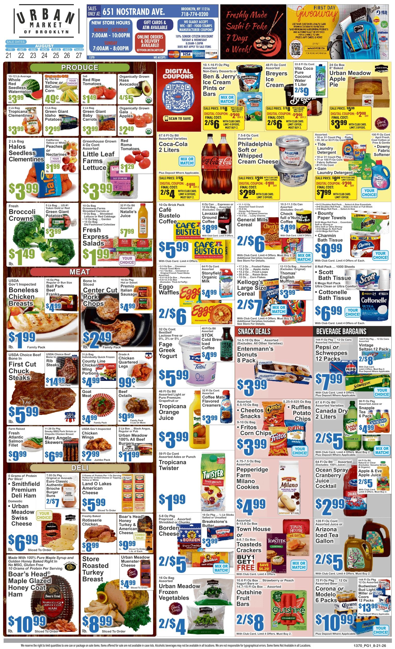 Urban Market (653 Nostrand Ave, Brooklyn, NY) Key Food Weekly Ad August 21 - 27, 2026