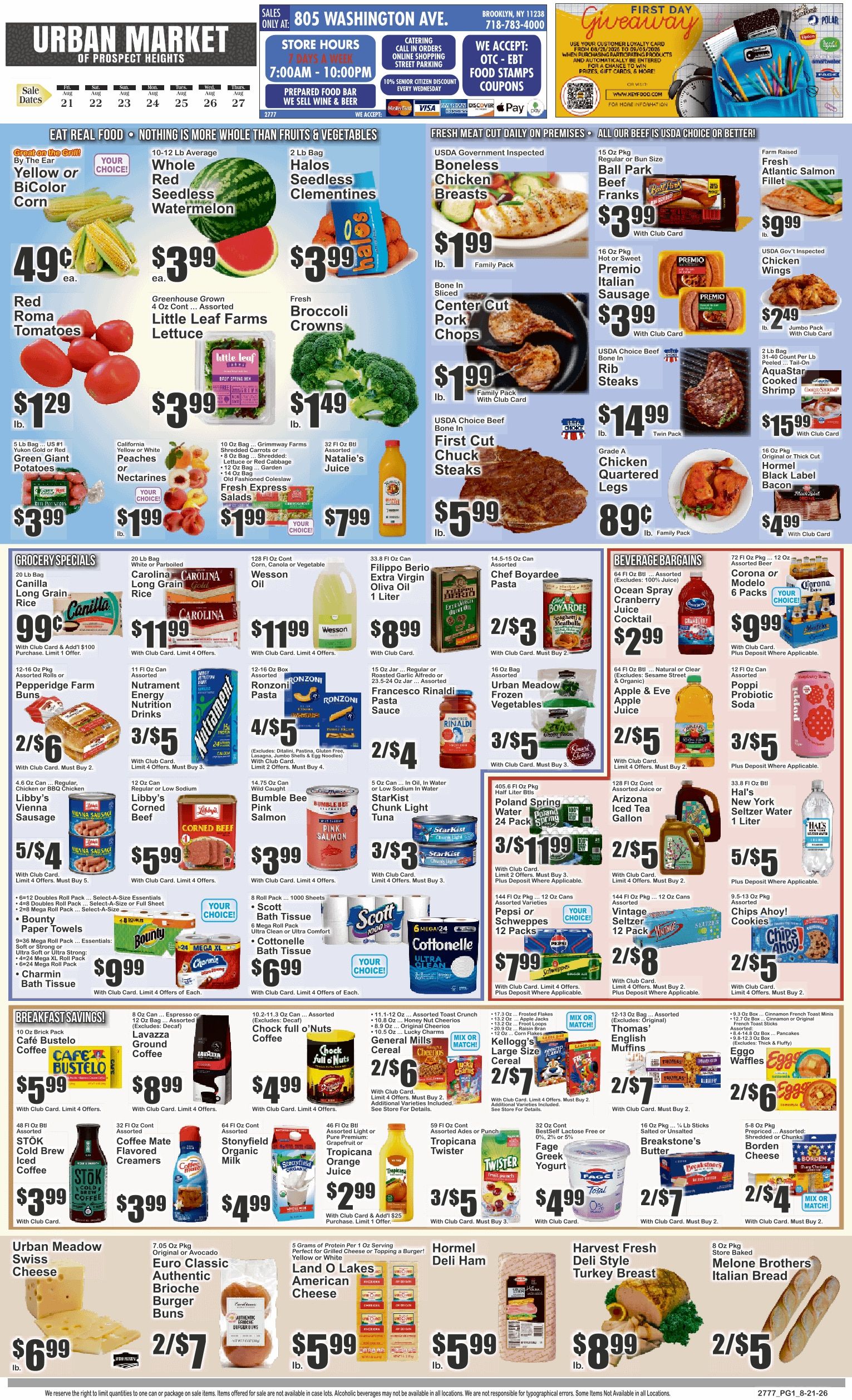 Urban Market (805 Washington Avenue, Brooklyn, NY) Key Food Weekly Ad August 21 - 27, 2026