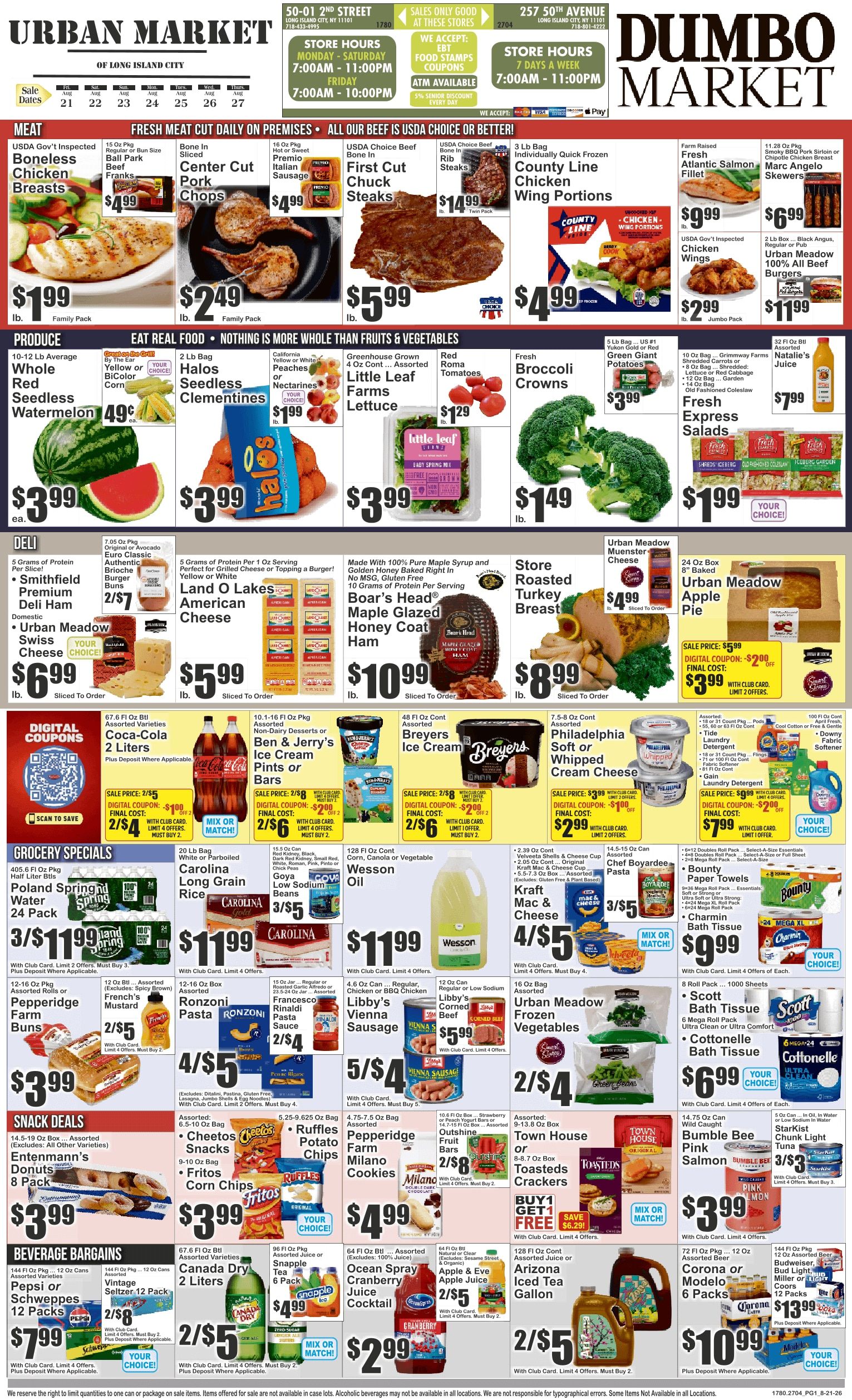 Urban Market (Long Island City, NY) Key Food Weekly Ad August 21 - 27, 2026