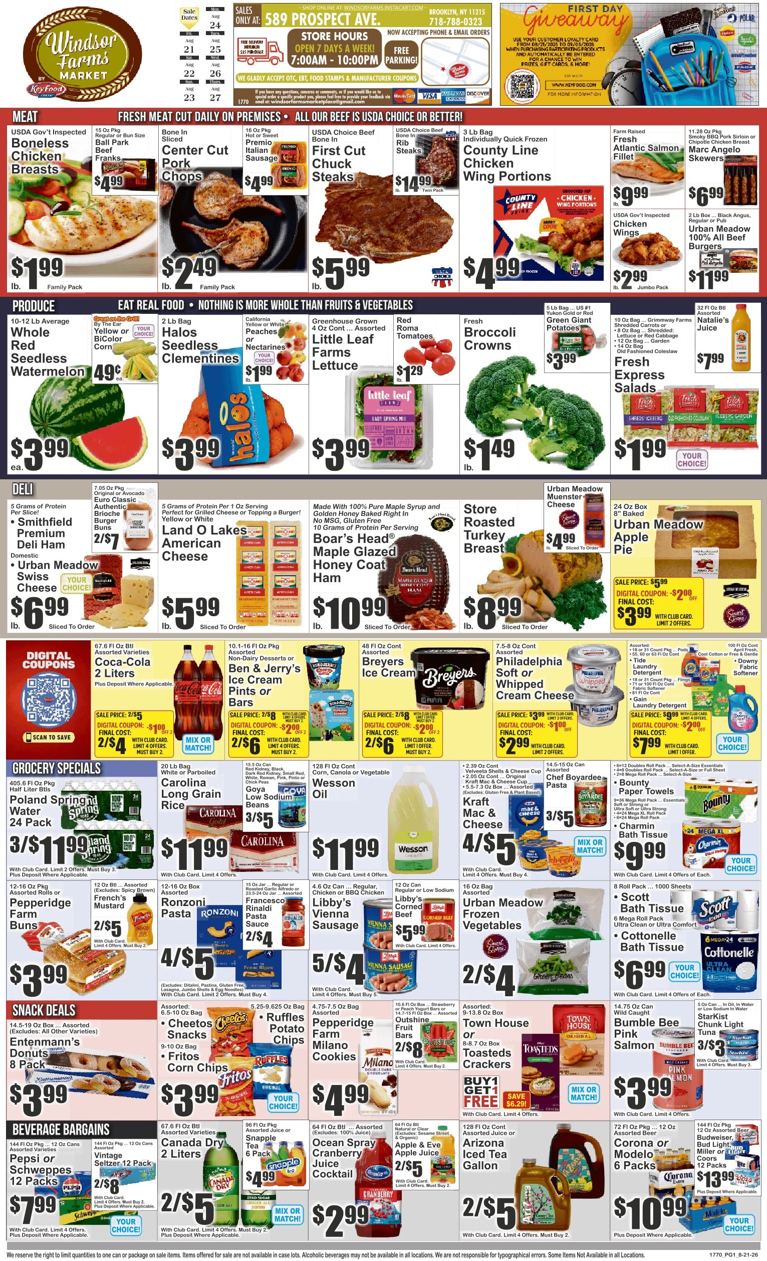 Windsor Farms Market (589 Prospect Ave., Brooklyn, NY) Key Food Weekly Ad August 21 - 27, 2026